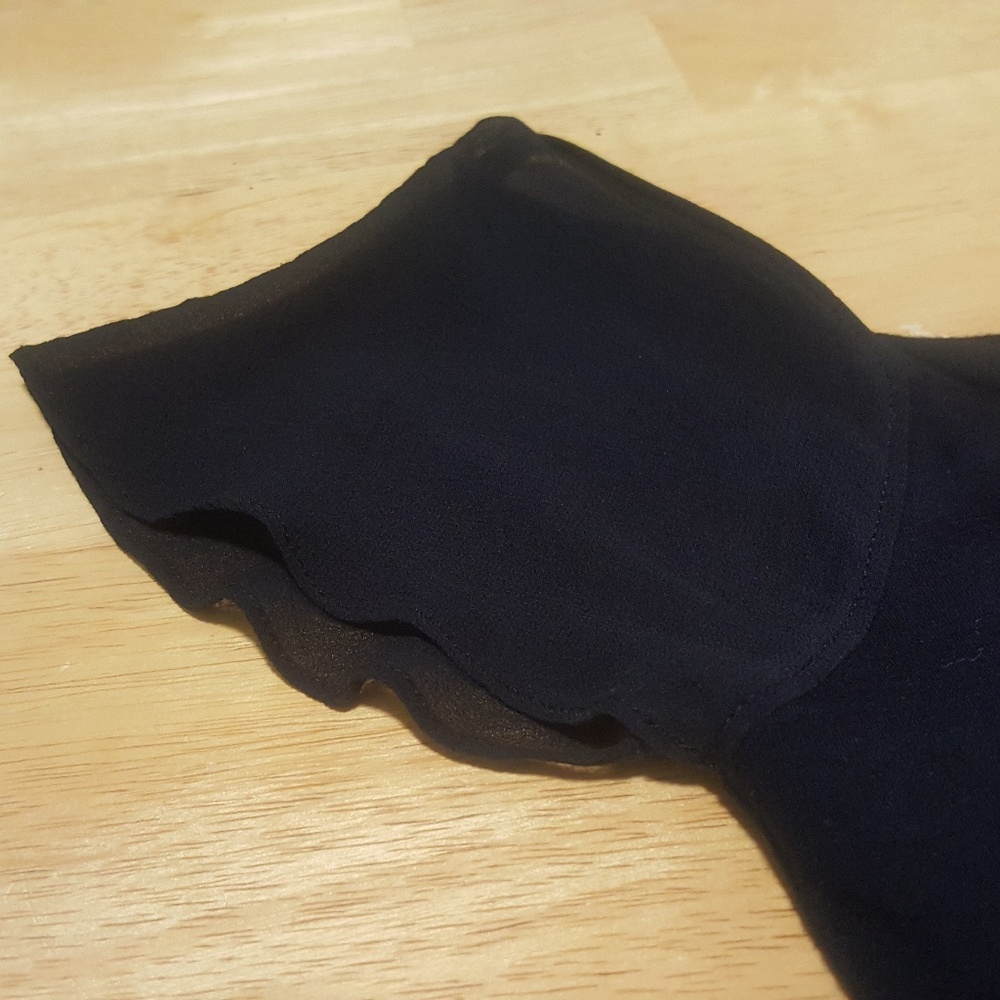 NWOT / LAUREN by RALPH LAUREN black sheer sleeve t